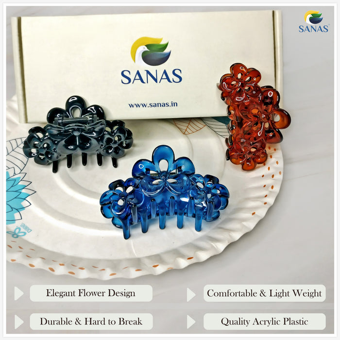 Stylish Floral Hair Claw Clip with Strong Hold for Office, College, and Weddings