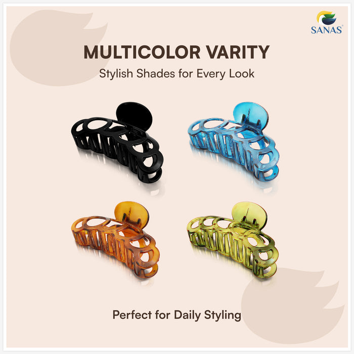 Strong Hold Six Ring Hair Clips for Women Perfect for Buns Ponytails and Updos