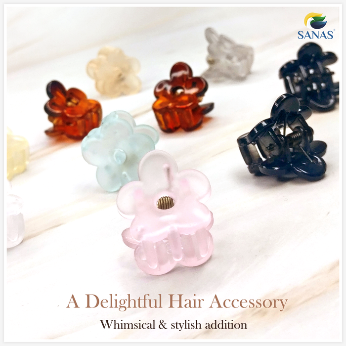 Sanas cute tiny pastel flower hair accessories – multicolor clip set