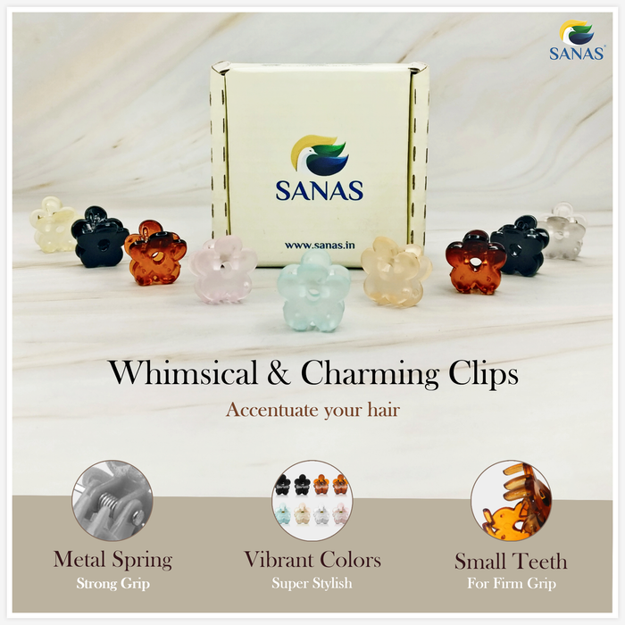 Cute Mini Flower Claw Clips for Everyday Hairstyles and Bang Styling