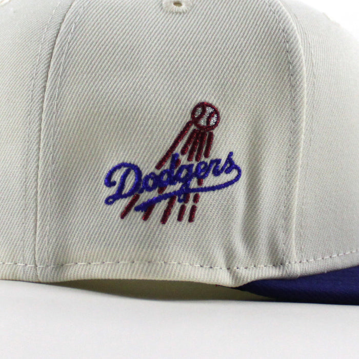 Santa Barbara Dodgers Patch New Era 59Fifty Fitted Hat (Chrome White Royal Blue Green Under Brim)