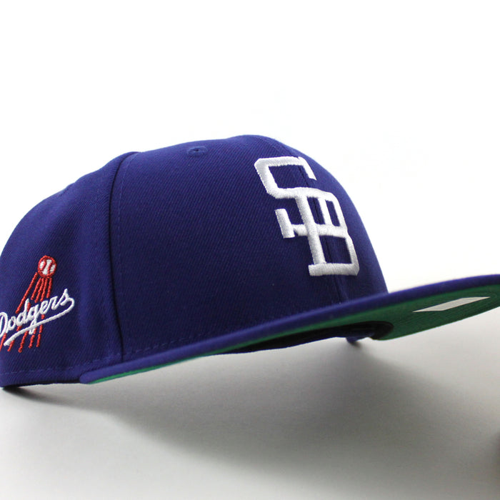 Santa Barbara Dodgers Patch New Era 59Fifty Fitted Hat (Royal Blue Green Under Brim)