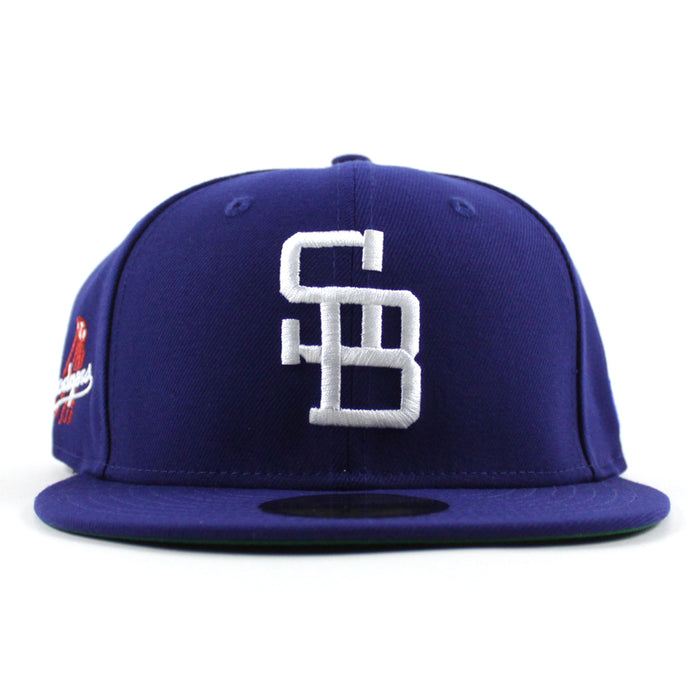 Santa Barbara Dodgers Patch New Era 59Fifty Fitted Hat (Royal Blue Green Under Brim)