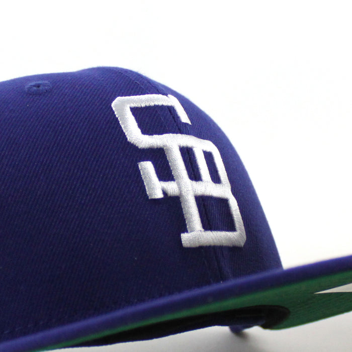 Santa Barbara Dodgers Patch New Era 59Fifty Fitted Hat (Royal Blue Green Under Brim)