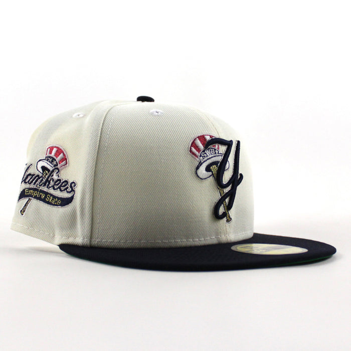 Scranton Wilkes-Barre Yankees Empire State Patch New Era 59Fifty Fitted Hat (Chrome White Navy Green Under Brim)