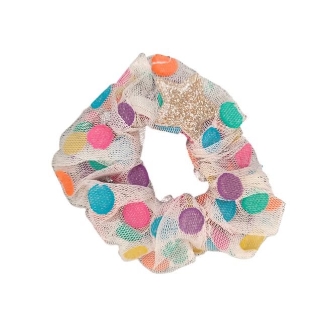 Le Petit Souk - Scrunchie - Multicoloured Polka Dot Tulle