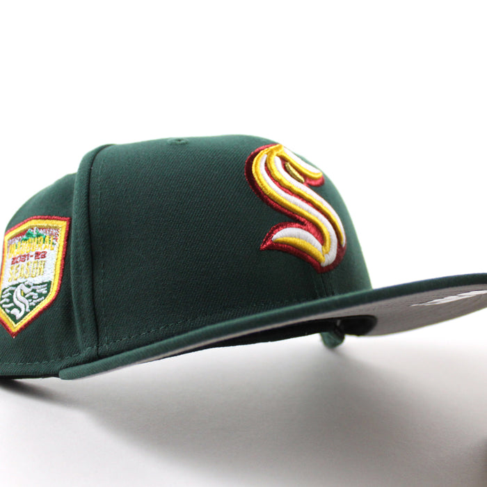 Seattle Kraken 2021-2022 Season New Era 59Fifty Fitted Hat (Dark Green Gray Under brim)