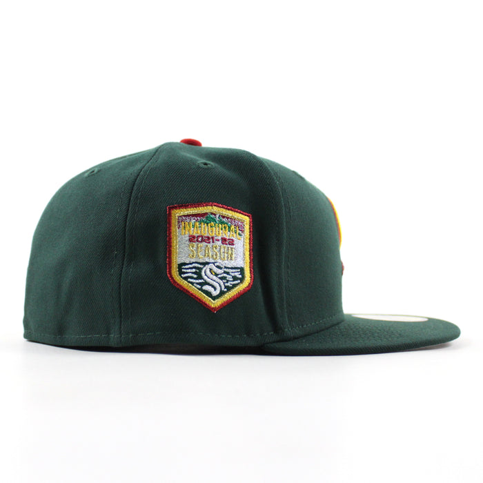 Seattle Kraken 2021-2022 Season New Era 59Fifty Fitted Hat (Dark Green Gray Under brim)