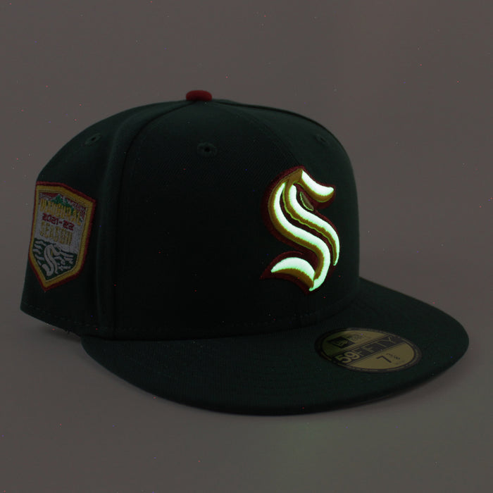 Seattle Kraken 2021-2022 Season New Era 59Fifty Fitted Hat (Dark Green Gray Under brim)