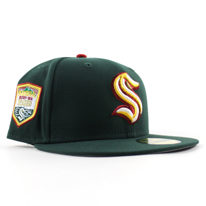 Seattle Kraken 2021-2022 Season New Era 59Fifty Fitted Hat (Dark Green Gray Under brim)