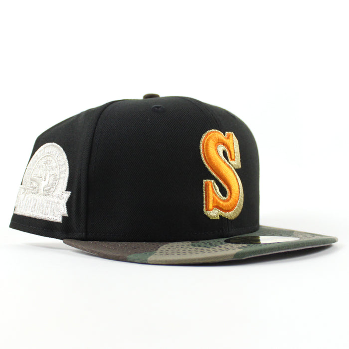 Seattle Mariners 30th Anniversary New Era 59Fifty Fitted Hat (Black Camo Gray Under Brim)