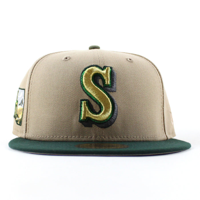 Seattle Mariners 30th Anniversary New Era 59Fifty Fitted Hat (Camel Dark Green Gray Under Brim)