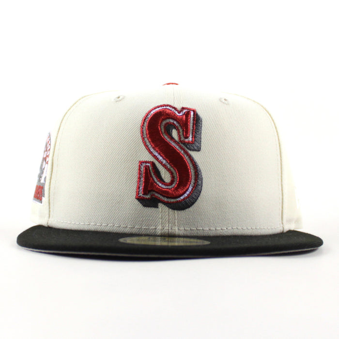 Seattle Mariners 30th Anniversary New Era 59Fifty Fitted Hat (Chrome White Black Gray Under Brim)