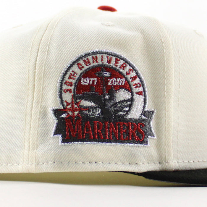 Seattle Mariners 30th Anniversary New Era 59Fifty Fitted Hat (Chrome White Black Gray Under Brim)
