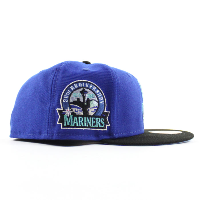Seattle Mariners 30th Anniversary New Era 59Fifty Fitted Hat (Dark Blue Black Blue Under Brim)