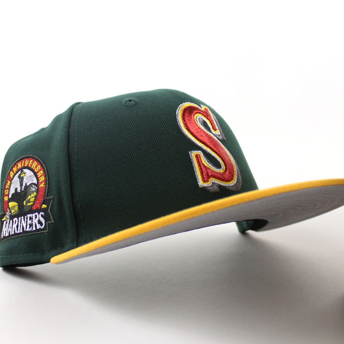 Seattle Mariners 30th Anniversary New Era 59Fifty Fitted Hat (Dark Green Yellow Gray Under Brim)