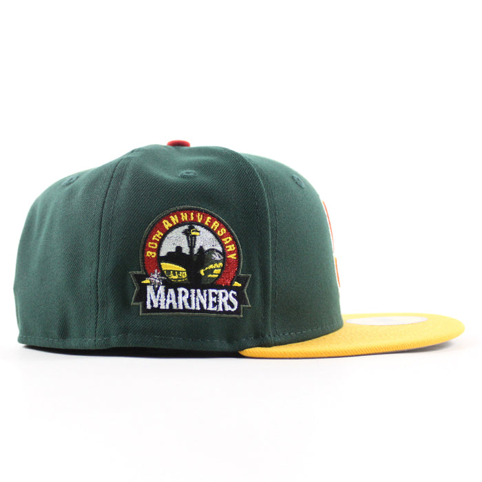 Seattle Mariners 30th Anniversary New Era 59Fifty Fitted Hat (Dark Green Yellow Gray Under Brim)