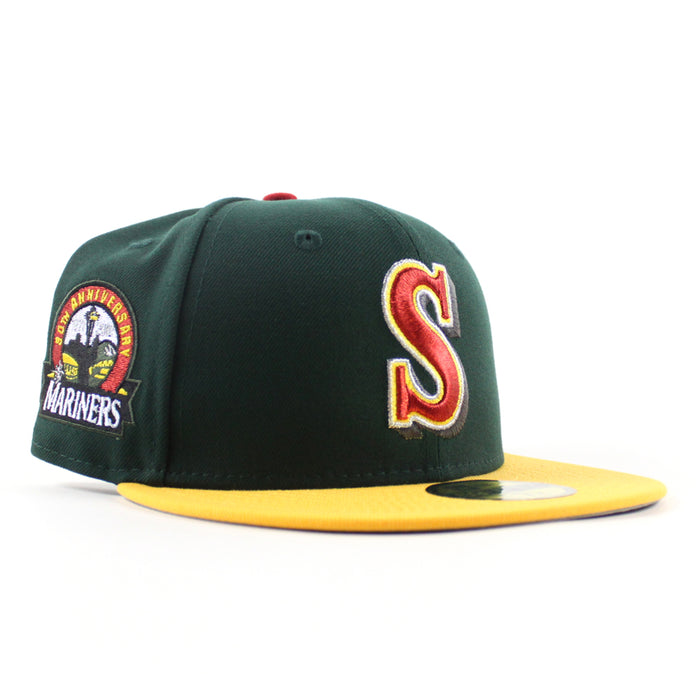 Seattle Mariners 30th Anniversary New Era 59Fifty Fitted Hat (Dark Green Yellow Gray Under Brim)