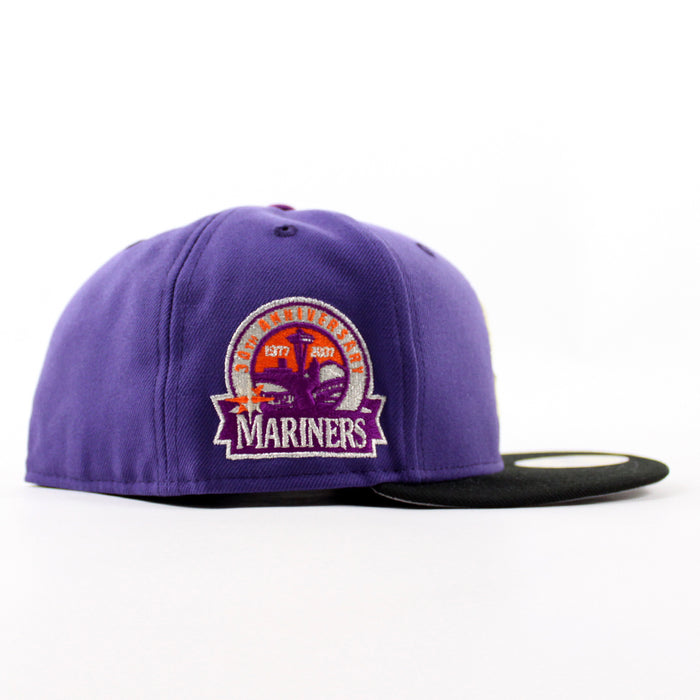 Seattle Mariners 30th Anniversary New Era 59Fifty Fitted Hat (Orchid Purple Black Gray Under Brim)