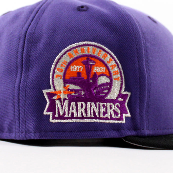 Seattle Mariners 30th Anniversary New Era 59Fifty Fitted Hat (Orchid Purple Black Gray Under Brim)