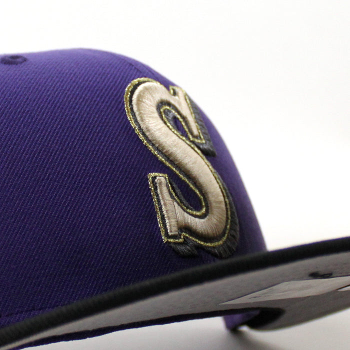 Seattle Mariners 30th Anniversary New Era 59Fifty Fitted Hat (Orchid Purple Black Gray Under Brim)