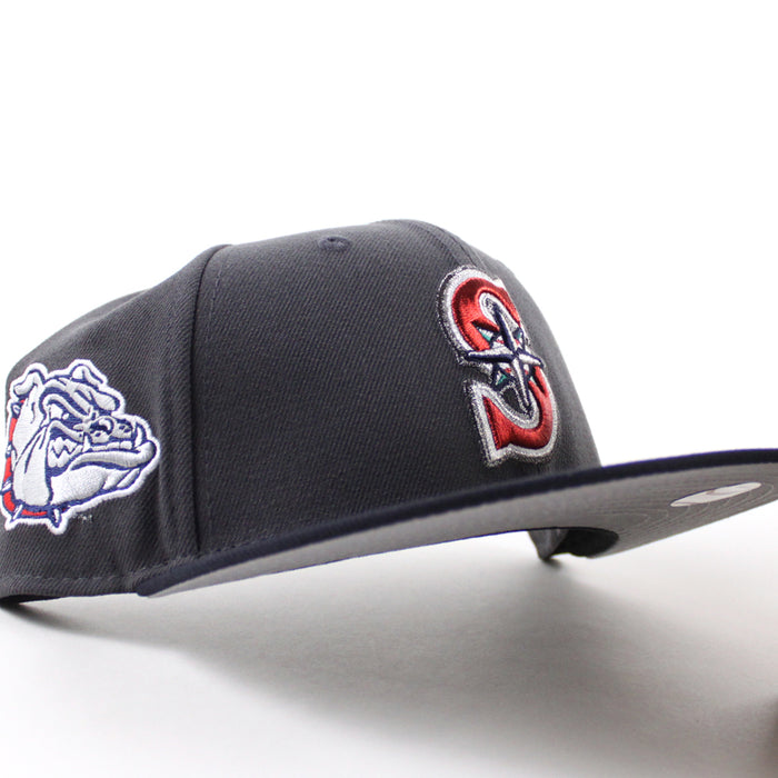 Seattle Mariners x GONZAGA BULLDOGS New Era 59Fifty Fitted Hat (Graphite Gray Navy Gray Under Brim)