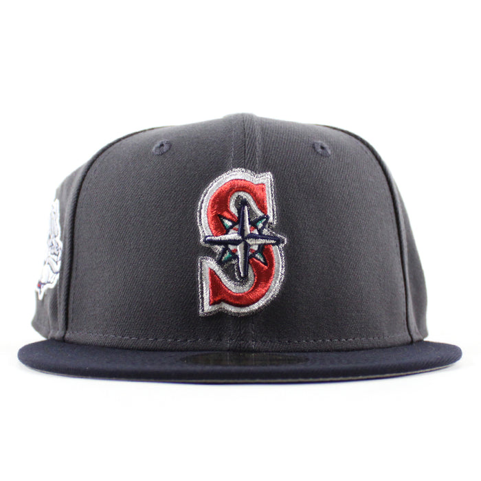 Seattle Mariners x GONZAGA BULLDOGS New Era 59Fifty Fitted Hat (Graphite Gray Navy Gray Under Brim)