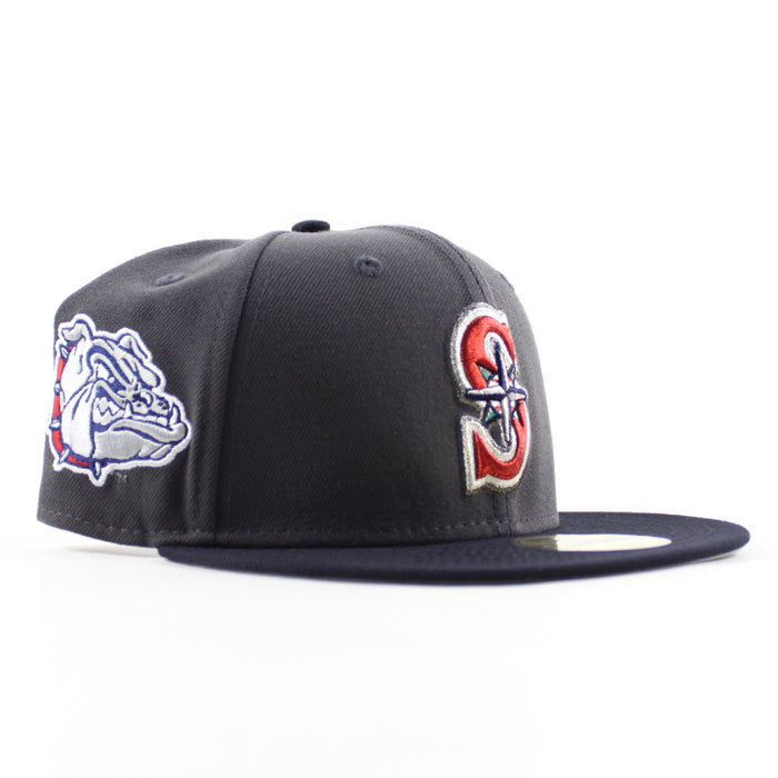 Seattle Mariners x GONZAGA BULLDOGS New Era 59Fifty Fitted Hat (Graphite Gray Navy Gray Under Brim)