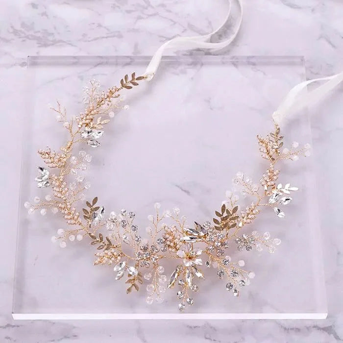 Wedding Accessories - Bohemian Crystal and Pearl Bridal Belt/Sash - Available in Gold and Silver
