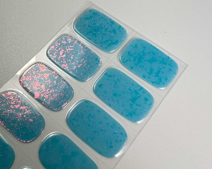 Frozen Speckle gel nail wraps, close-up detail