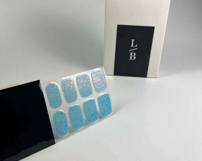 Frozen Speckle gel wrap strip on black background
