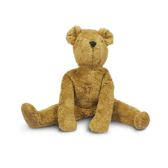 Senger beige teddy bear on a white background