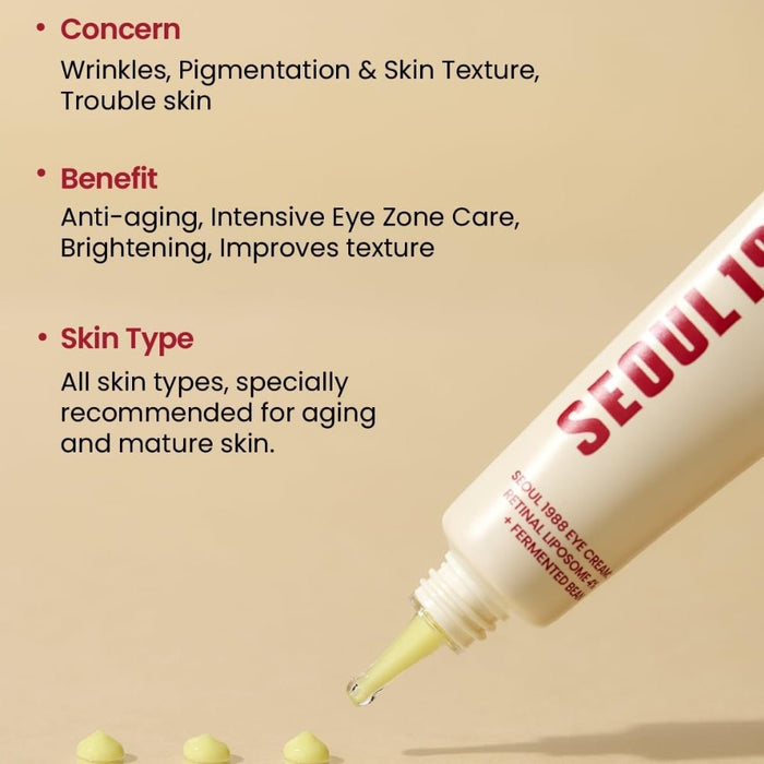 SEOUL 1988 Eye Cream - Retinal Liposome 4% + Fermented Bean 30ml - Beauty Tribe
