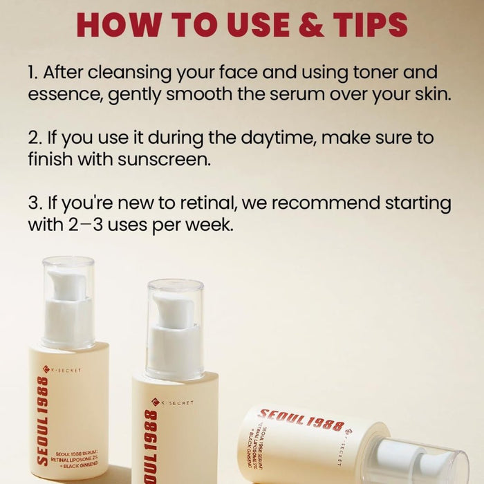 SEOUL 1988 Serum - Retinal Liposome 2% + Black Ginseng 30ml - Beauty Tribe