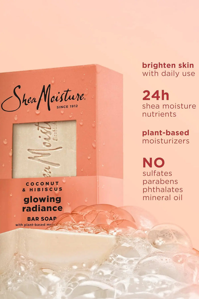 SHEA MOISTURE COCONUT & HIBISCUS GLOWING RADIANCE BAR SOAP 8oz SHEA MOISTURE
