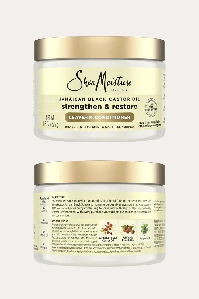 SHEA MOISTURE JAMAICAN BLACK CASTOR OIL STRENGTHEN&RESTORE LEAVE-IN CONDITIONER 11.5oz SHEA MOISTURE