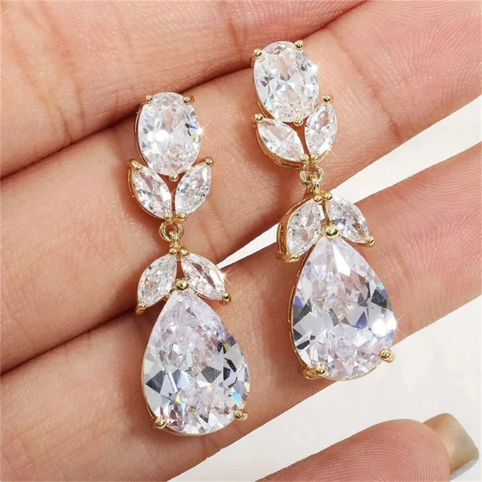 Wedding Jewelry - Cubic Zirconia Bridal Jewelry Set - Available in Silver and Gold