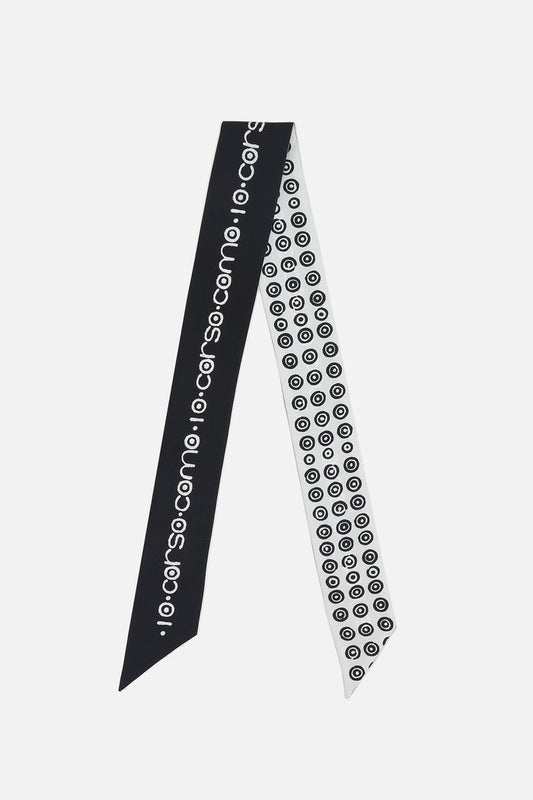 silk bandeau with logo print