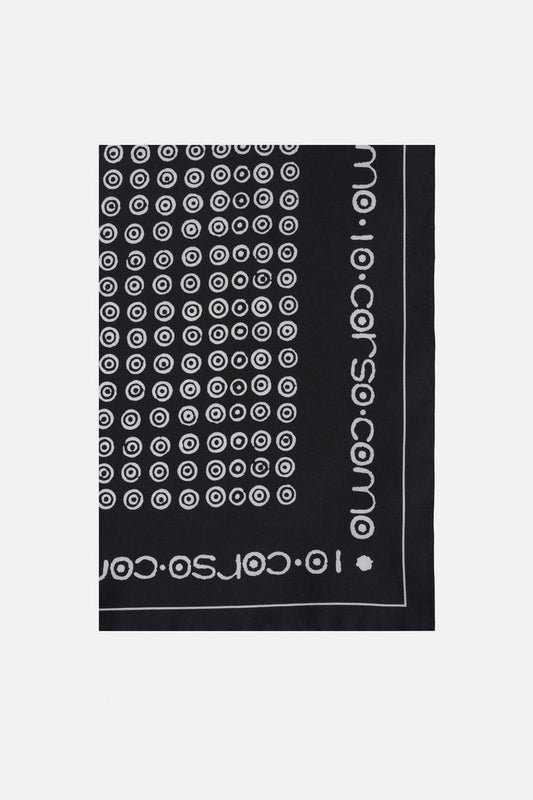 silk foulard with logo print