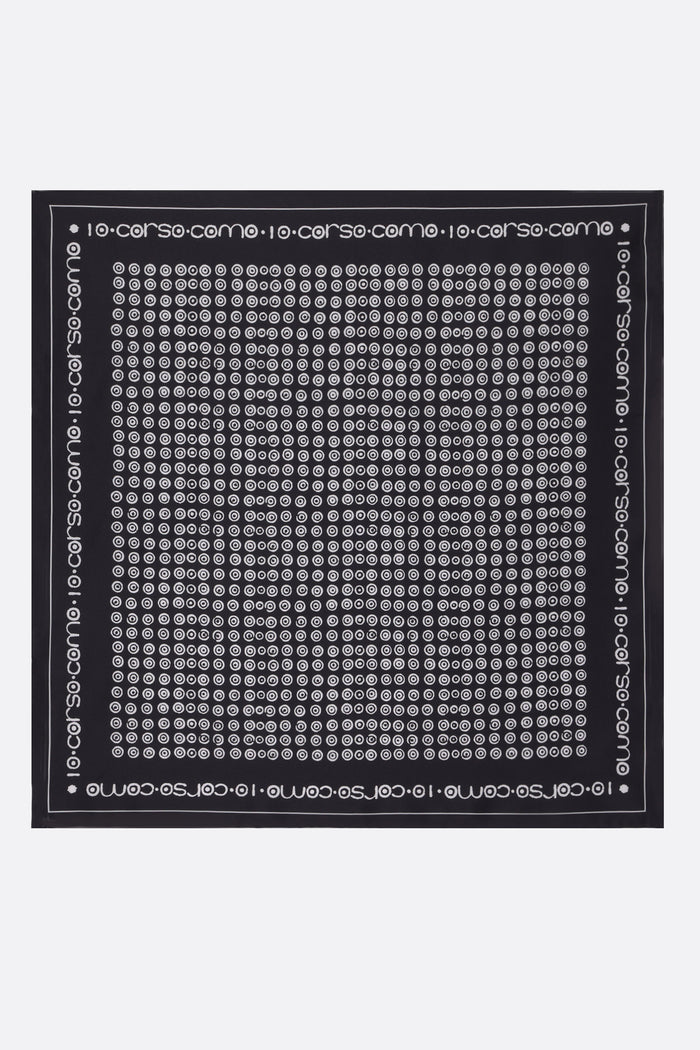 silk foulard with logo print