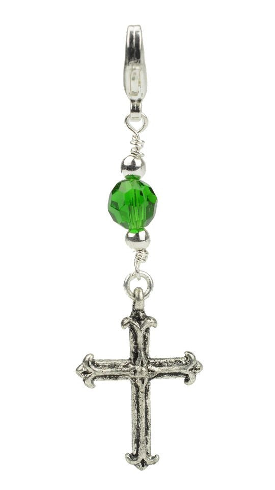 Silver Cross Charm – Vintage Hair Accessory front view