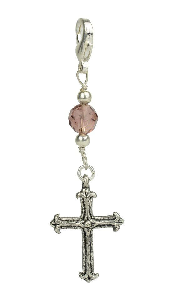 Silver Cross Charm – Vintage Hair Accessory front view
