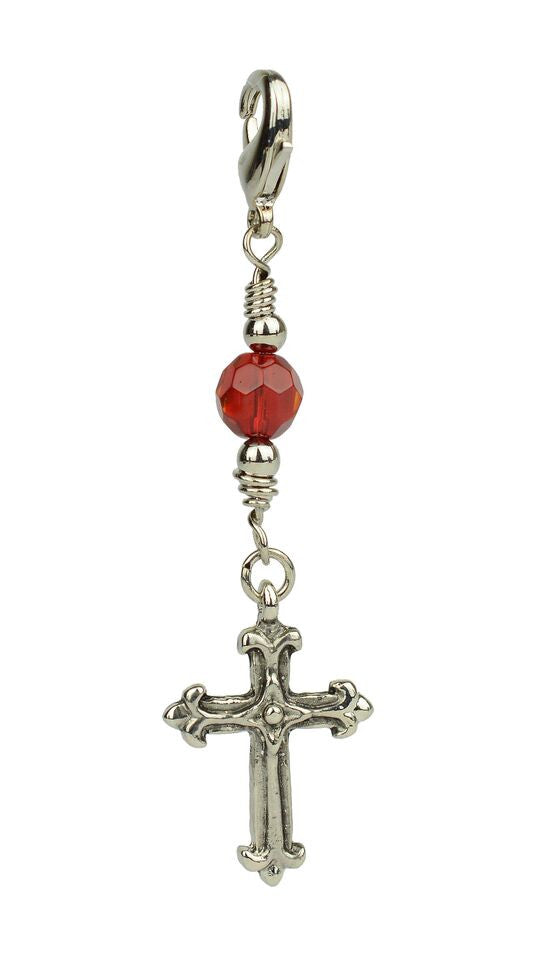 Silver Cross Charm – Vintage Hair Accessory front view