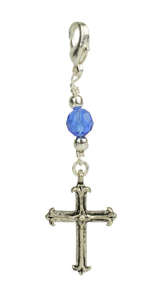 Silver Cross Charm – Vintage Hair Accessory front view