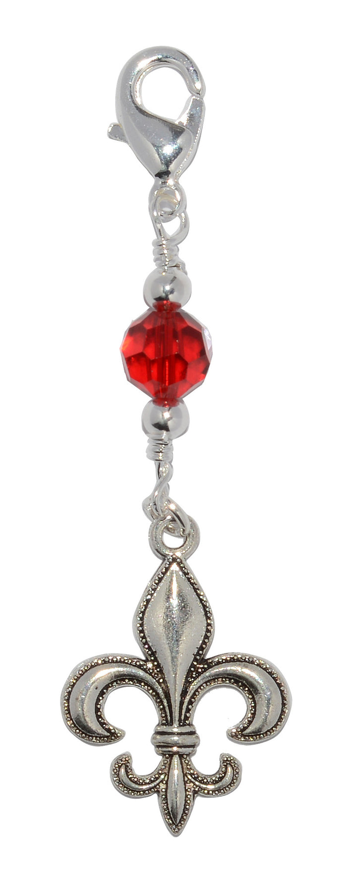 Silver Fleur-de-lis Charm - Large Elegant Hair Accessory front view