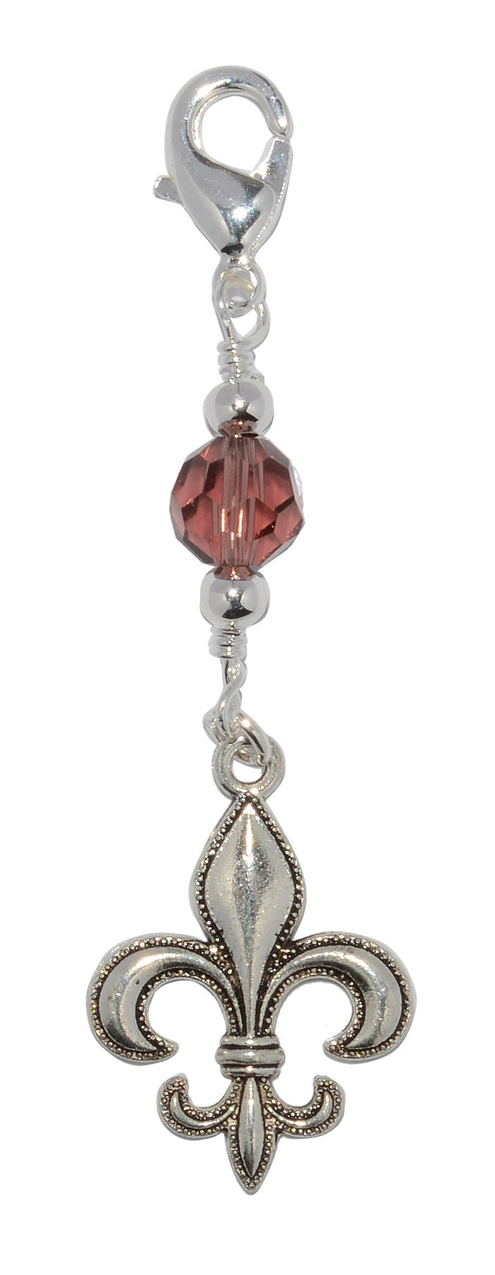 Silver Fleur-de-lis Charm - Large Elegant Hair Accessory front view