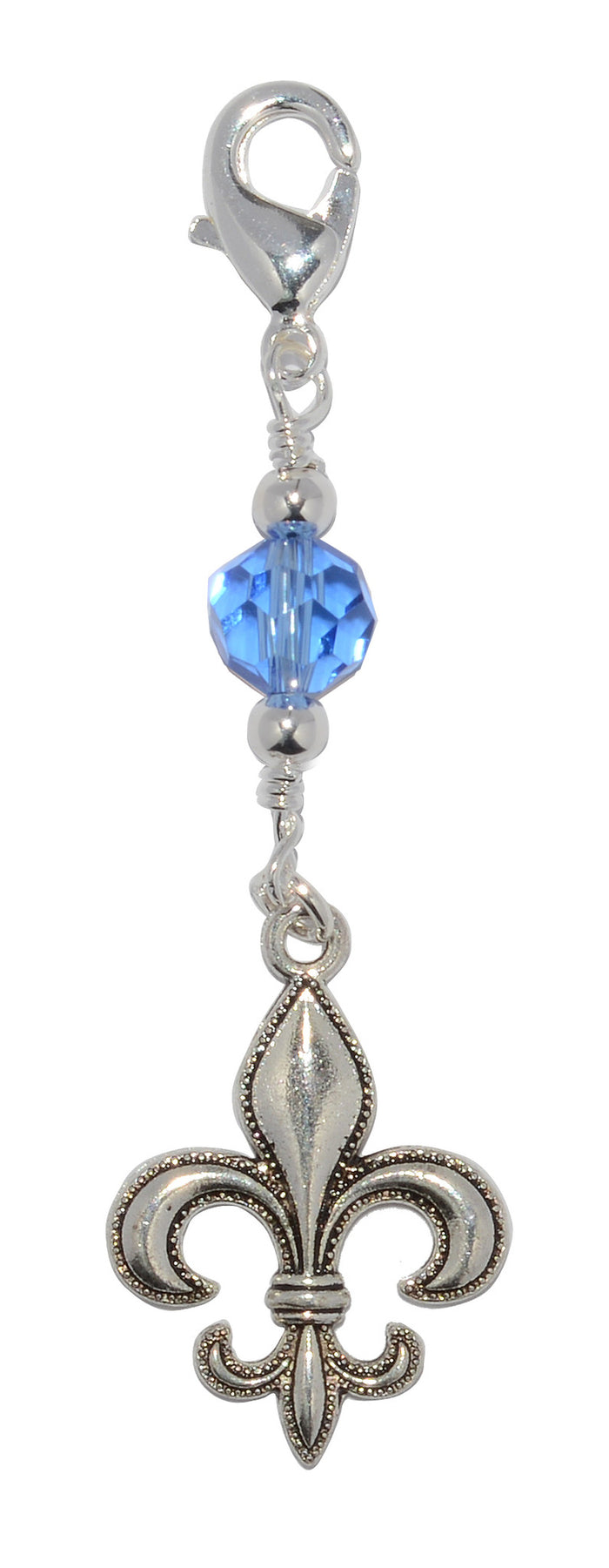 Silver Fleur-de-lis Charm - Large Elegant Hair Accessory front view