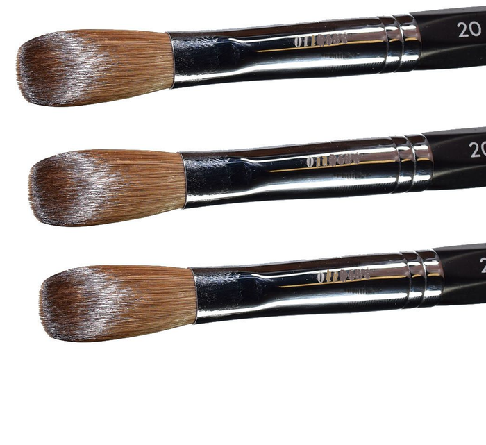 Six Angles - Black Petal Kolinsky Acrylic Nail Brush for Manicure Powder (CRIMPED)
