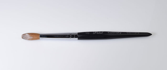 Six Angles - Black Petal Kolinsky Acrylic Nail Brush for Manicure Powder (CRIMPED)