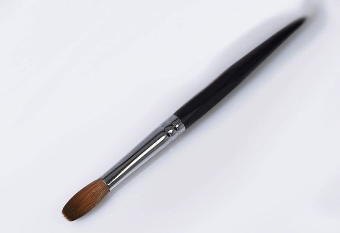 Six Angles - Black Petal Kolinsky Acrylic Nail Brush for Manicure Powder (CRIMPED)